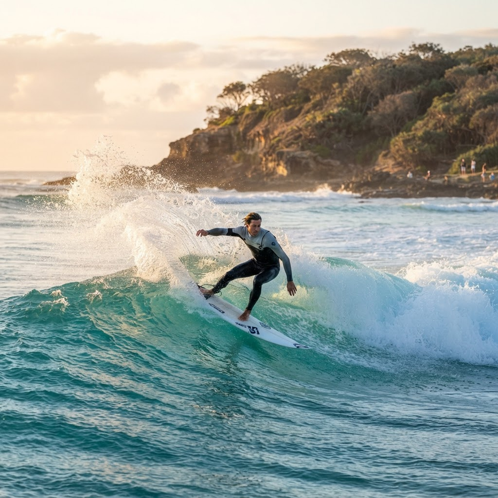 Scoring clean waves at the spot the crew is surfing